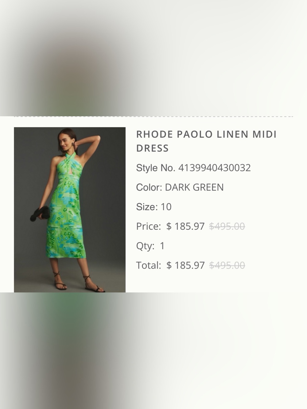 Rhode linen halter dress, size 10
